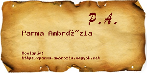 Parma Ambrózia névjegykártya